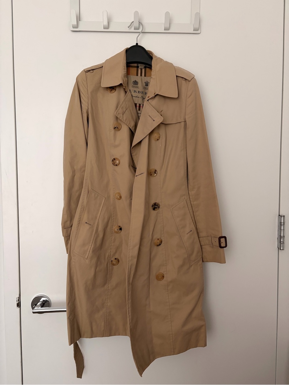 Burberry Tan Double-Breasted Trench Coat Chelsea